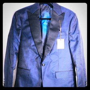 New Men's Navy Animal Skin Sport Coat (38 Short)